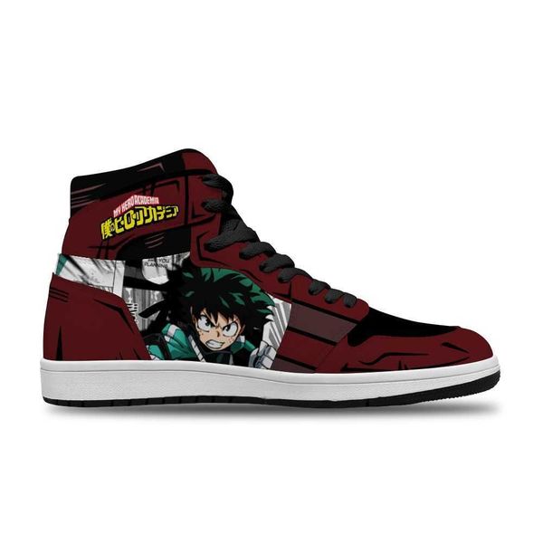 

cartoon anime my hero academia japanese diy printed sports non-slip casual shoe for men's trend sports shoes high basketball shoes non
