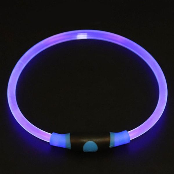 

dog collars & leashes nylon led pet collar night safety flashing glow in the dark dogs leash neck band luminous fluorescent