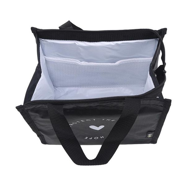 

dinnerware sets portable lunch box camping picnic handbag insulated oxford cloth waterproof black universal