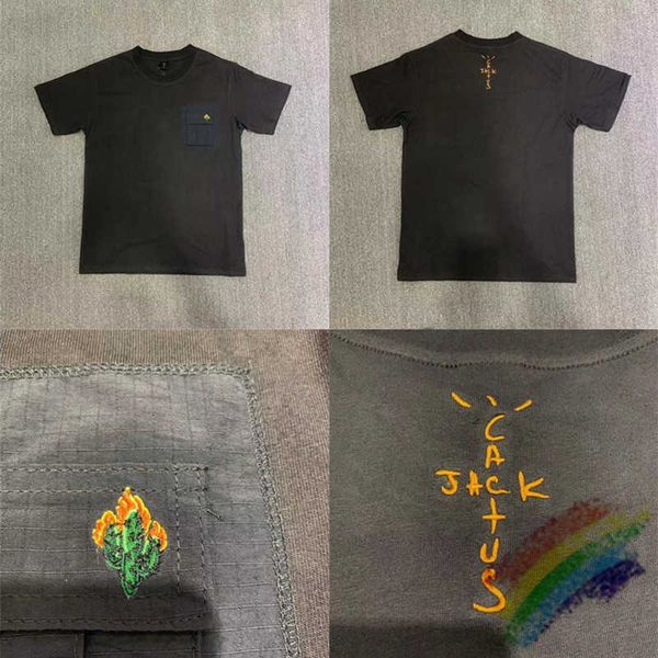 

men's t-shirts t shirts embroidery travis scott cactus jack t-shirt women astroworld do old washing t shirt men jpba, White;black