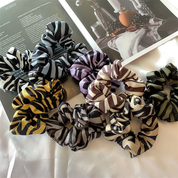 Vintage Çizgili Scrunchies Sevimli Kadın Scrunchie Elastik Saç Bantları Kızlar Şapkalar Scrunchy Döngü At Kuyruğu Tutucu Saç Aksesuarları 1313 B3