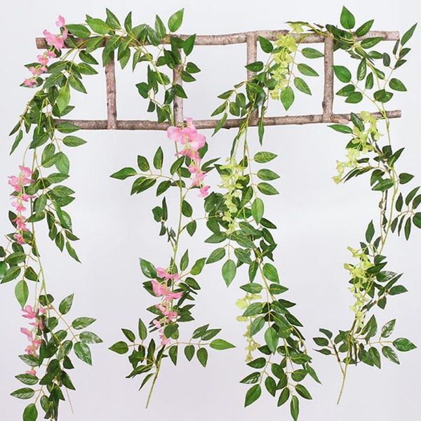 

decorative flowers & wreaths 2m artificial plants creeper green leaf ivy vine for home wedding decora diy hanging garland
