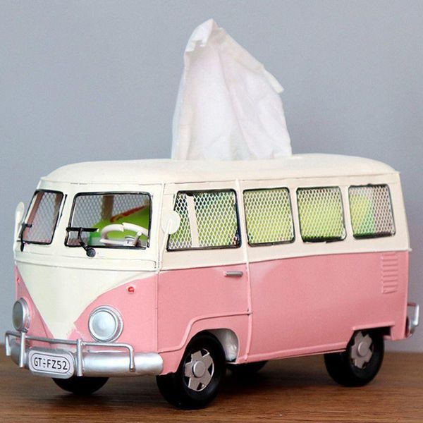 

retro bus tissue box car napkin holder toilet paper storage living room kitchen home decoration crafts boxes & napkins