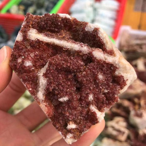 

decorative objects & figurines natural cinnabar stone original red healing reiki crystal