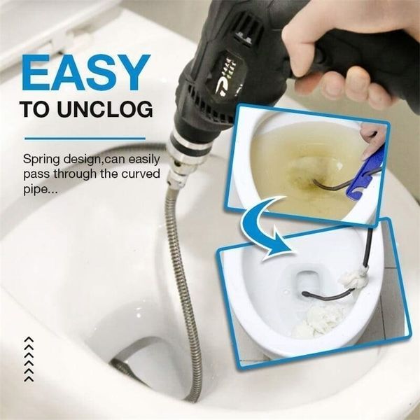 1 m drenaj tarama bahar lavabo tuvalet borusu engelekleyici kanalizasyon temizleme saç aracı profesyonel piston Unclog drains 211215