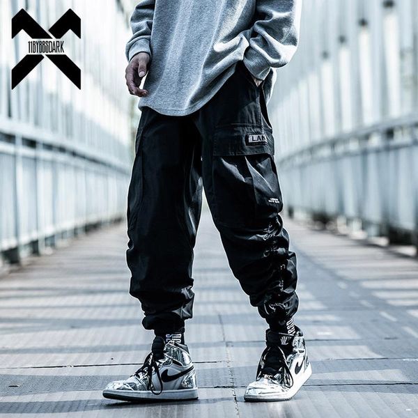 

men's pants 11 bybb's dark hip hop cargo harem men streetwear joggers high street casual pockets male black harajuku wb042