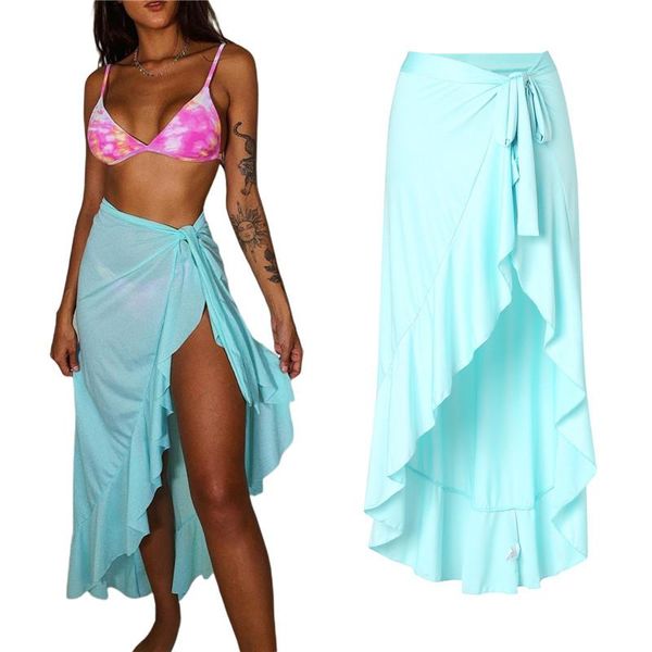 

skirts womens swimsuit cover up summer beach wrap skirt swimwear bikini cover-ups sarong, Black