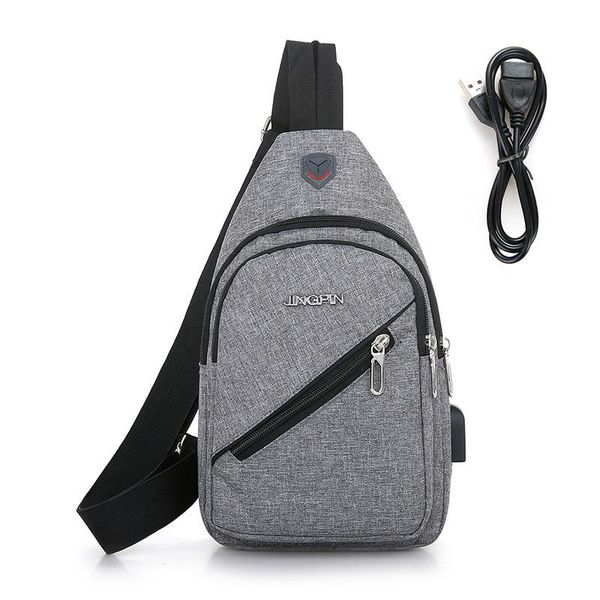 

waist bags external usb charge chest male men pack antitheft travel crossbody for sling shoulder bag