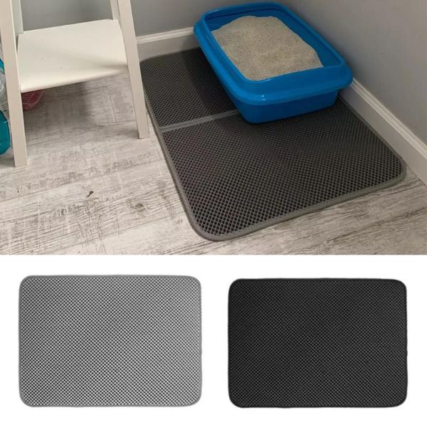 

pet cat litter mat pad waterproof double layer trapping cats box clean for supplies beds & furniture