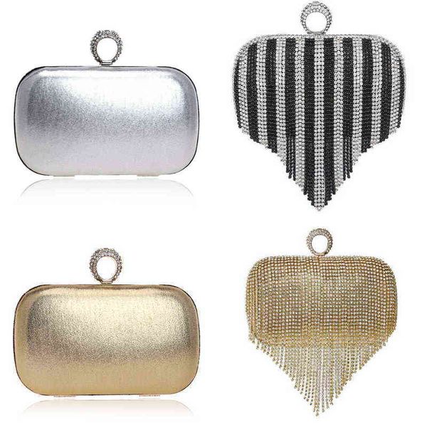 

nxy handbag gloig fashion women tassel evening bags diamonds beaded clutch wedding purse shoulder party laides case 0214