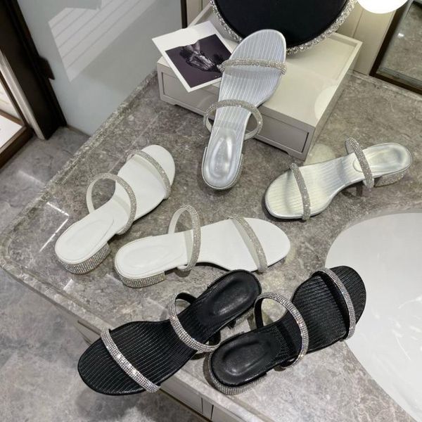 

slippers low female shoes glitter slides ladies' rubber flip flops fashion square heel 2021 jelly hawaiian luxury block scandals, Black
