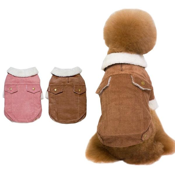 

dog apparel clothes autumn winter european and american style pet clothin warm fashionable jacket corduroy cotton-padded clothing