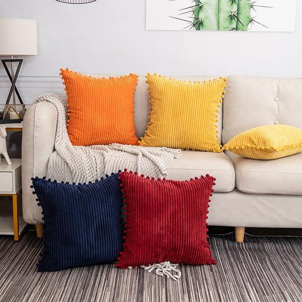 

cushion/decorative pillow simple corduroy throw living room sofa cushion bedside case office lumbar bolster hugging