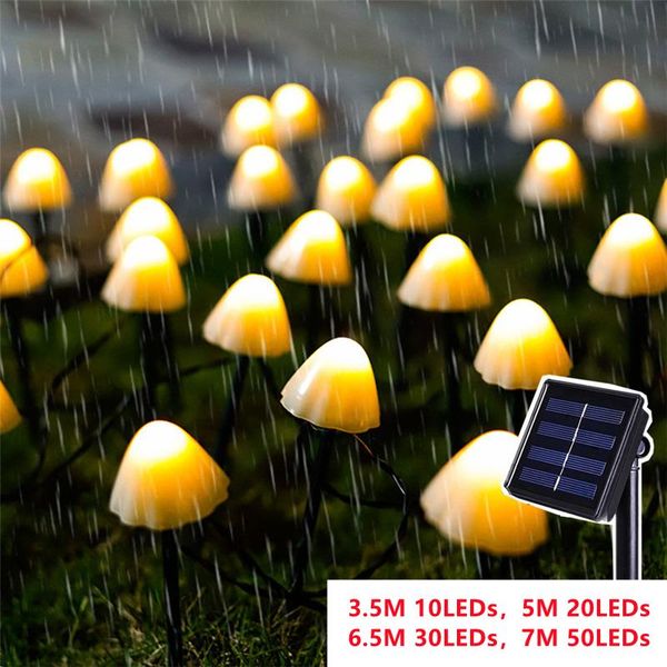 

solar lamps led string light mushroom lights garden decoration ip65 waterproof garland patio decor outdoor lamp fairy