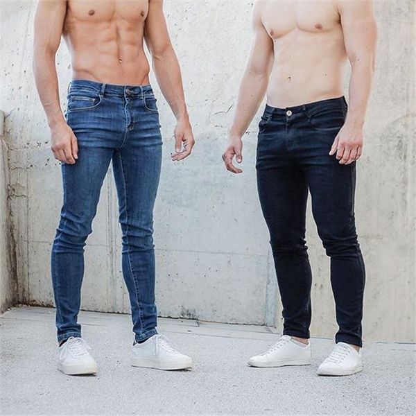 

mens designer pencil jeans pants solid color pockter button homme clothing fashion summer autumn casual apparel men's, Blue