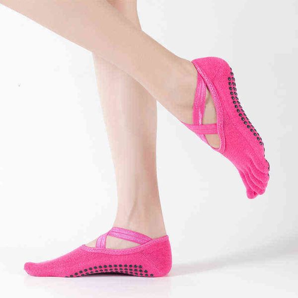 

sports yoga cotton korean indoor floor cross belt backls breathable ballet dance socks, Black;white