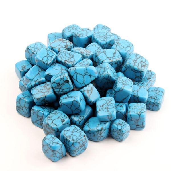 Pietre preziose sciolte 200 g / lotto Blu Turchese Ametista Chakra Naturale Tumbled Stone Reiki Feng Shui Crystal Healing Point Beads con custodia gratuita