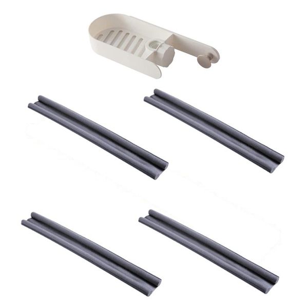 

pcs faucet rack storage rack,sink caddy organizer & 4pcs door bottom seal strip draft ser weather stripping kitchen organization