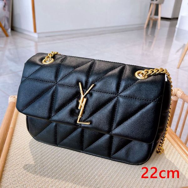 

handbags women shoulder bags totes black calfskin caviar classic diamond quilted bag chains double flap medium genuine leather cross body 23