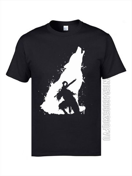 

knight artorias dark souls wolf mens t shirt samurai funny tshirts shadow quality fashion clothing designers men, White;black