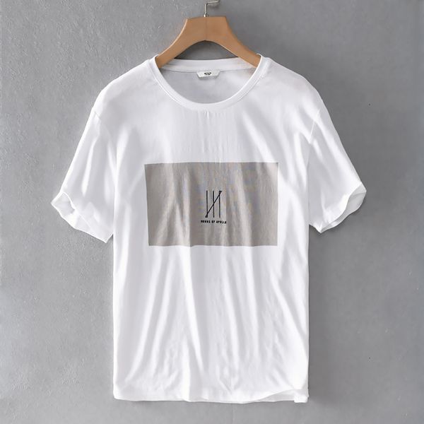 

men's t-shirts summer mens casual linen short sleeve t-shirt round neck loose fashion shirts for men solid white t shirt male camiseta, White;black