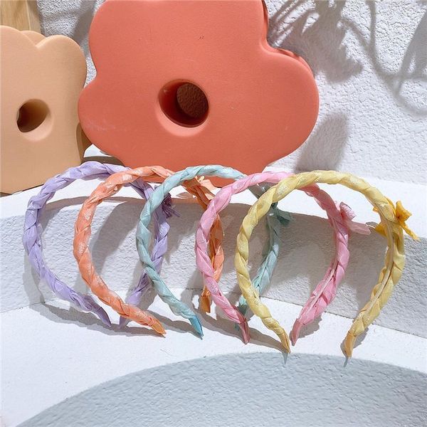 

hair accessories 2021 korean sweet girl princess bow fashion children's fresh simple yarn woven hairband headwear, Slivery;white