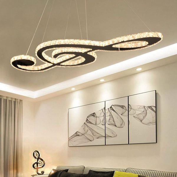 

pendant lamps music symbol crystal led chandelier living room dining bedroom study lamp commercial establishments chandeliers