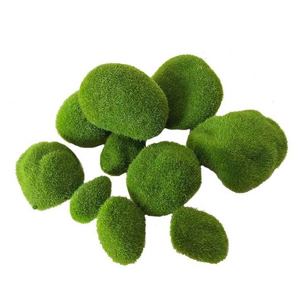 

styles artificial green moss rocks 10pcs balls for home floral arrangements and garden crafting decorative stones flowers & wreaths