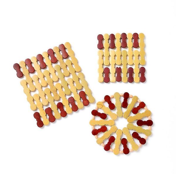 

hollow woven bamboo placemat kitchen utensils pot coffee cup thickened bowl table mat drink pad decoration p mats & pads