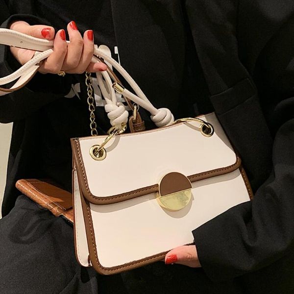 

evening bags contrast color square crossbody bag 2021 high-quality pu leather women's designer handbag travel shoulder messenger