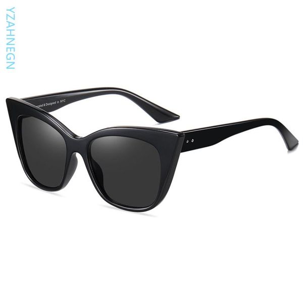 

sunglasses in european and american retro cat's eye women's fashion large frame sunglasses2021 nylon lens, White;black