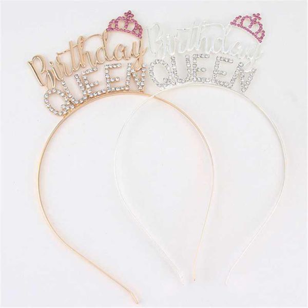 

women girl headbands bride birthday christmas hairbands crown letters zircon hair accessories head wrap wholesale festival1
