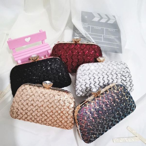 

evening bags 2021 luxury sequins party clutch bag ladies mini crossbody for women purses and handbags shoulder chain