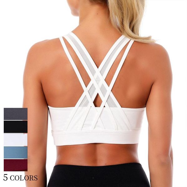 

color high impact sports bras yoga push up active wear women workout lace white bra gym bralette plus size clothing, White;black