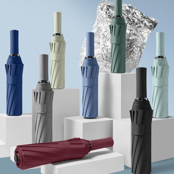 

umbrellas 12-bone automatic sunny umbrella business wind-resistant folding