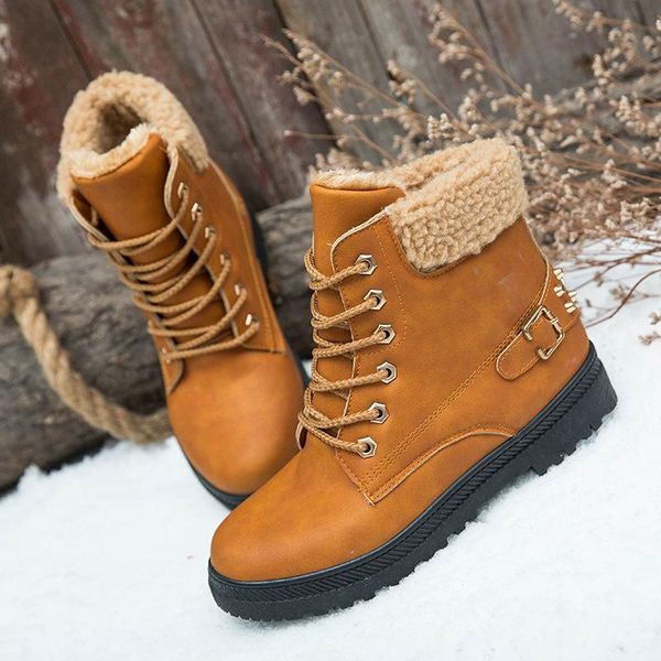 

boots monerffi fashion women 2021 waterproof snow for winter shoes casual ankle botas mujer warm female, Black