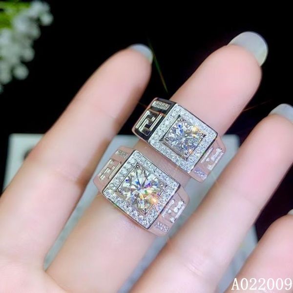 

cluster rings kjjeaxcmy fine jewelry men 925 sterling silver inlaid 0.5/1/2 mosang diamond trendy ring with certificate, Golden;silver