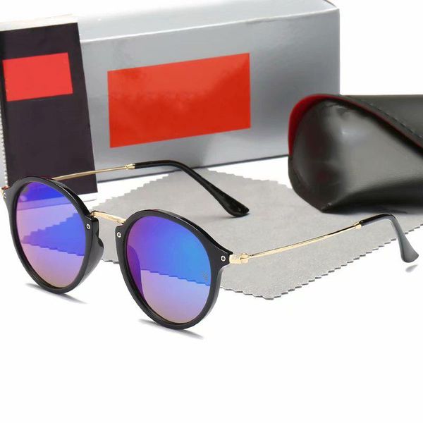 

sunglasses 2021 classic for both men and women with a retro style of round luxury designer brand original box, White;black