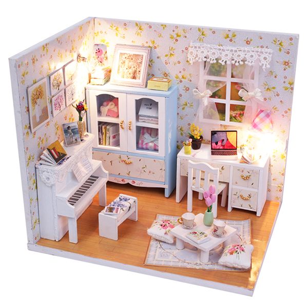 

3d wooden doll house casa miniature diy dollhouse furniture for dolls wood model building kits toys for children drop shipping