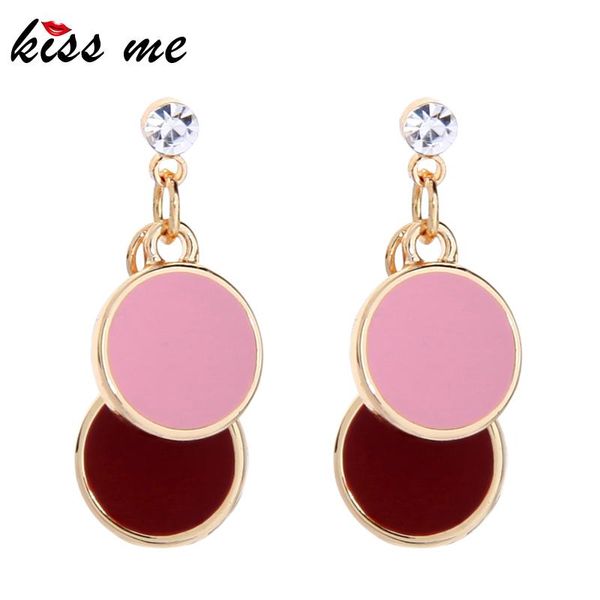 

kissme simple design 2 style colorful enamel drop earring for women handmade cute ethnic charming wedding date gift dangle & chandelier, Silver