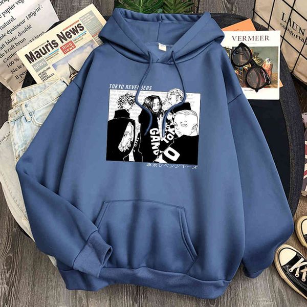 

tokyo avenger men's hoodie, harajuku animation printed loose sweater, popular in autumn and winter, new style, Black