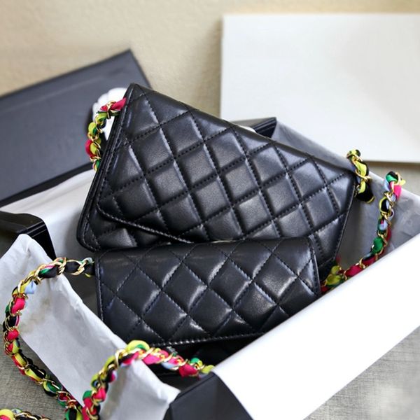 

diagonal shoulder bags sheepskin colorful chain golden lock rectangular mini unicorn bag genuine leather messenger damier cobal ladies trave, Red;black