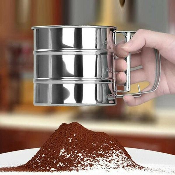 

mesh flour sifting powerful handheld sifter stainless steel icing sugar sieve cup baking & pastry tools