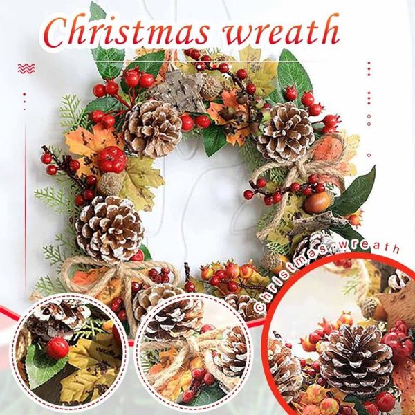 

ghirlanda natale porta christmas autumn wreath decoration door hanging rattan 30cm guirnalda de navidad para puerta decorative flowers & wre
