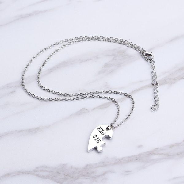 

pendant necklaces 2pcs big sis lil bff forever necklace, Silver