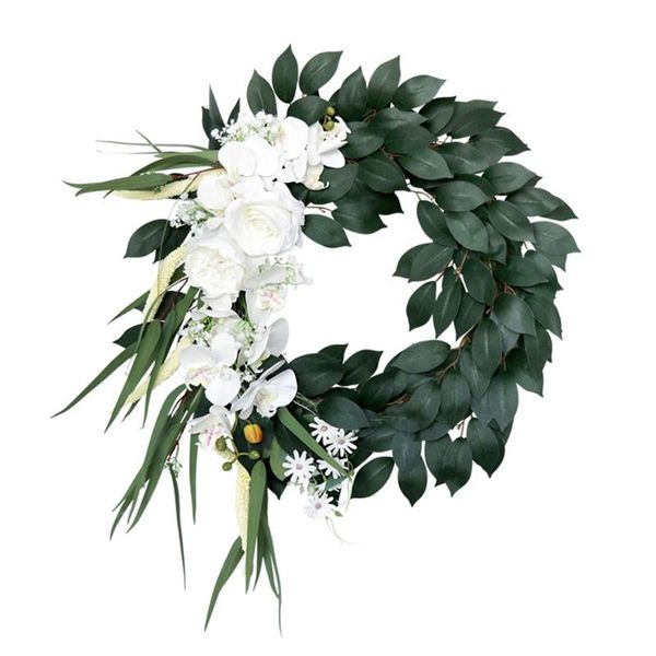 

decorative flowers & wreaths artificial phalaenopsis wreath christmas for front door wall windows wedding party farmhouse home decoration