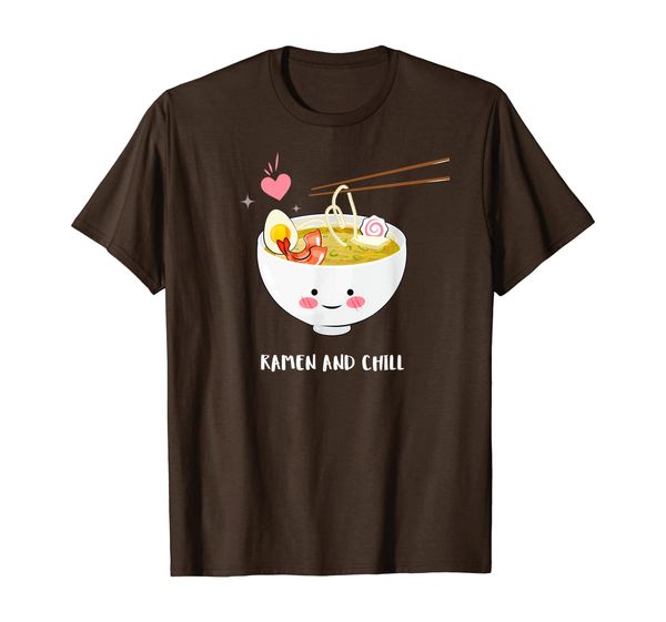 

ramen and chill, vaporwave aesthetic funny saying t-shirt, White;black