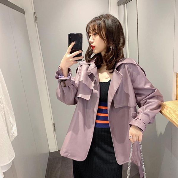 

women's leather & faux ailegogo autumn women loose pu soft jacket casual turn down collar black coat female streetwear outerwear with b