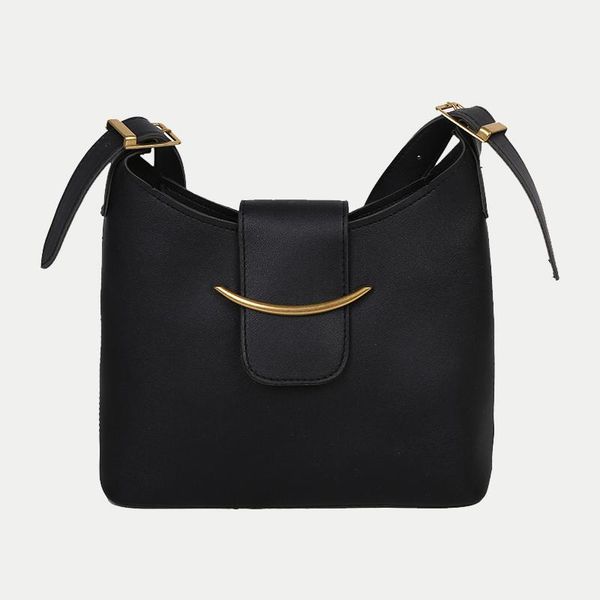 

evening bags 2021 fashion bucket shoulder for women solid color pu leather crossbody messenger bag purse lady small handbag set