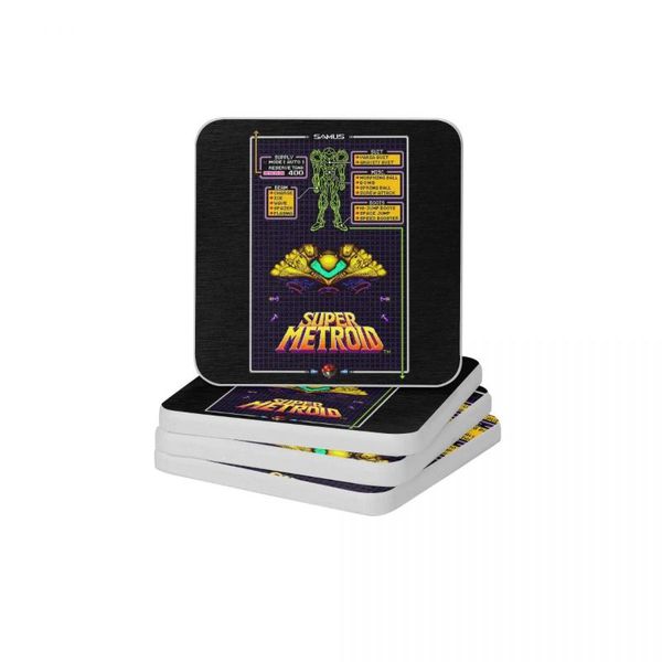 

mats & pads super metrod vintage video game nostalgia theme diatomite square round heat insulation cup bonsai mat soap pad 10x10cm
